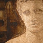 ARES I mosaico marmo iuta cemento e bitume su tavola cm111x92