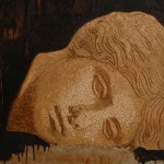 Mosaico marmo e acrilico su tavola cm 90x70